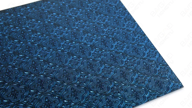 Begonia embossed ocean blue mirror